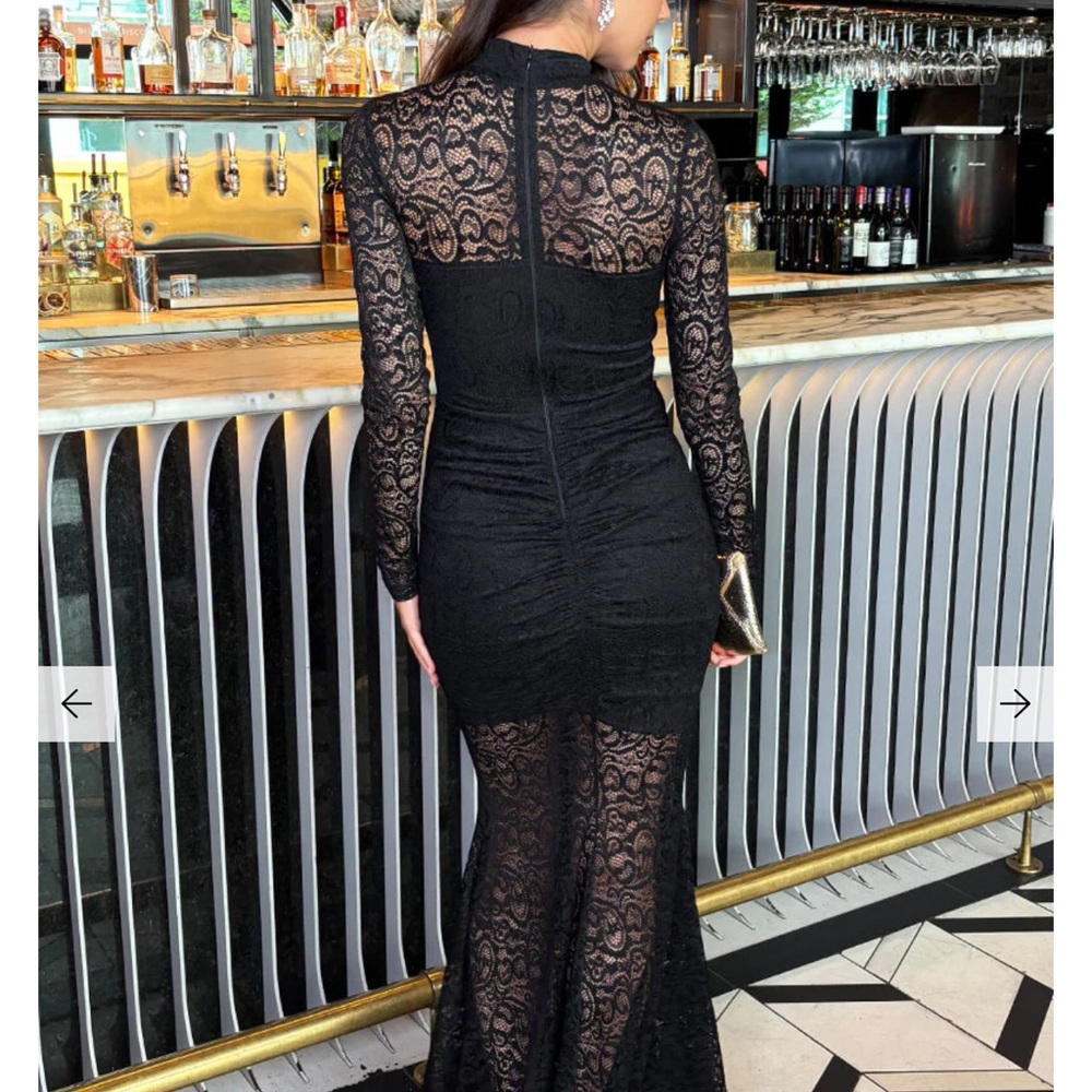 AX Paris Black Lace Long Sleeve Dress